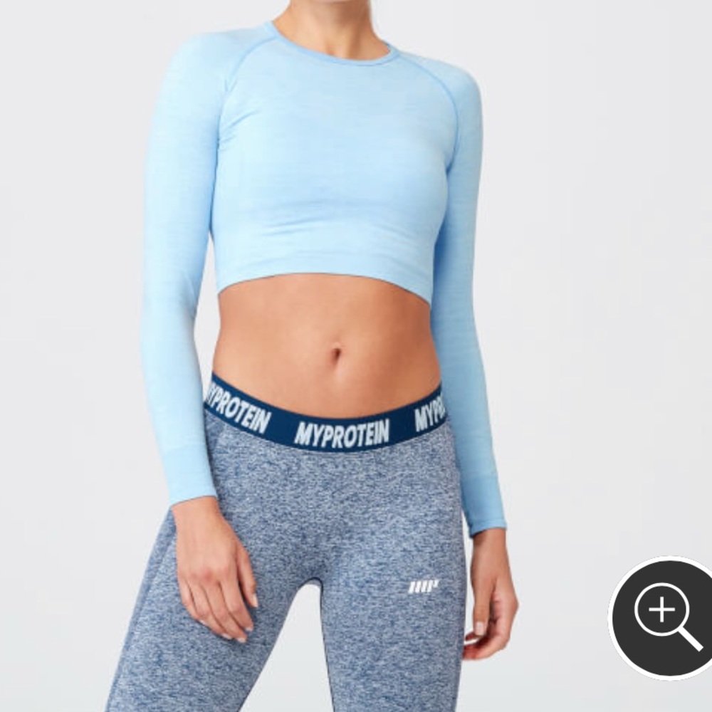 My Protein Shape Seamless Crop Top Light Blue Marl